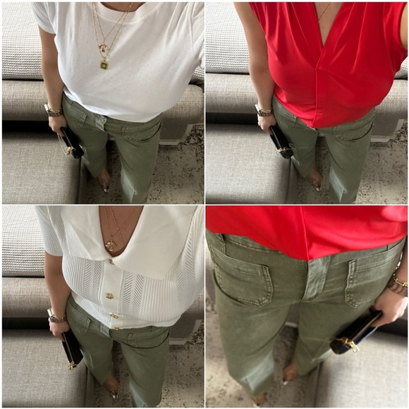New๐ฉท Effortlessly Cool Olive Green Wide Leg Pants - Picture 4 of 9
